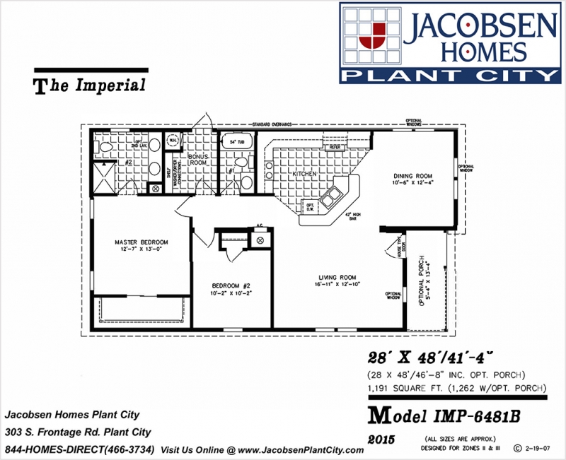 IMP6481B Mobile Home Floor Plan Jacobsen Mobile Homes Plant City