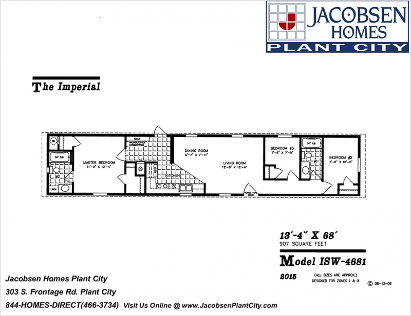 ISW4681 Mobile Home Floor Plan Jacobsen Mobile Homes Plant City