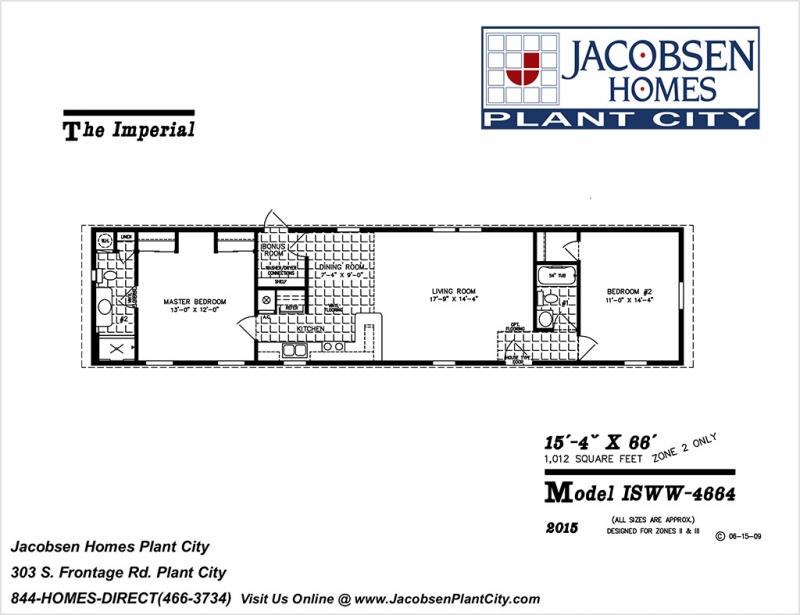 ISWW4664 Mobile Home Floor Plan Jacobsen Mobile Homes Plant City