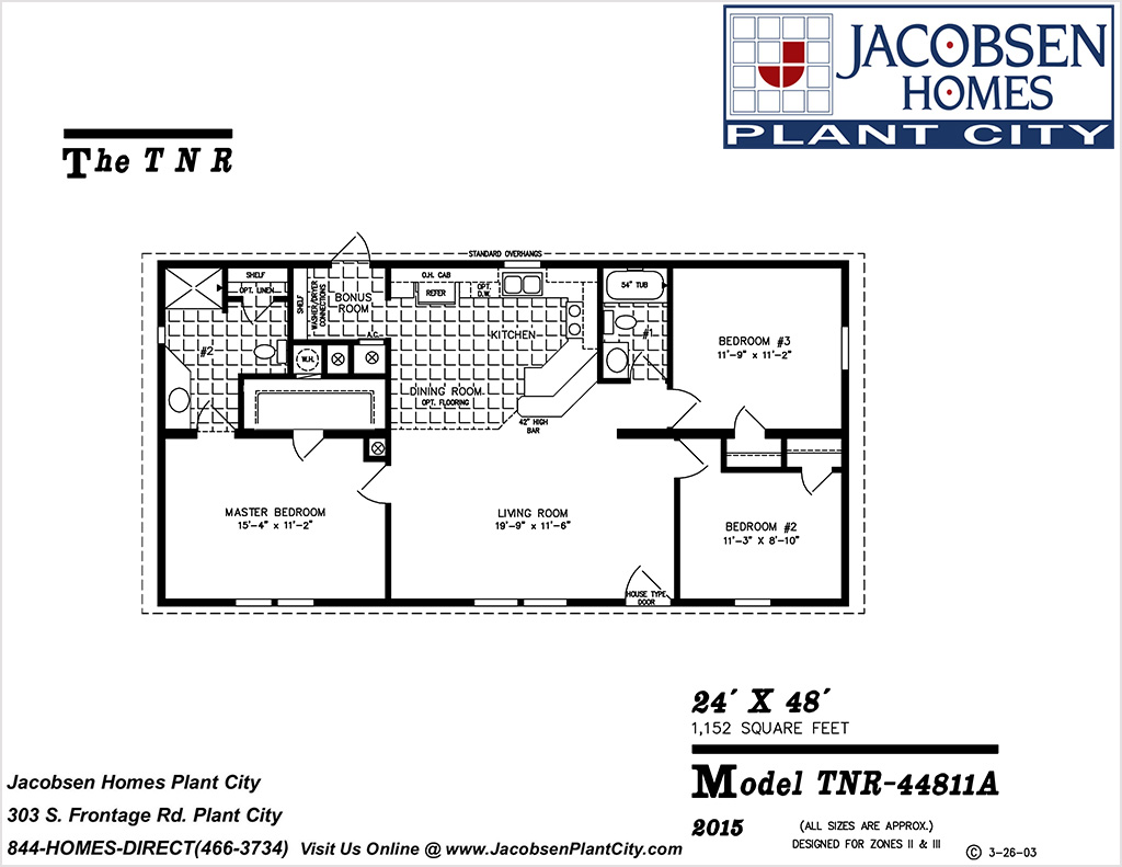 TNR44811A Mobile Home Floor Plan Jacobsen Mobile Homes