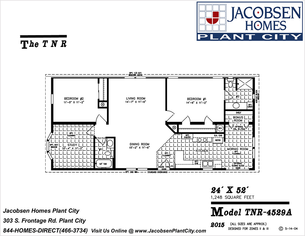 Tnr 4529a Mobile Home Floor Plan Jacobsen Mobile Homes Plant City