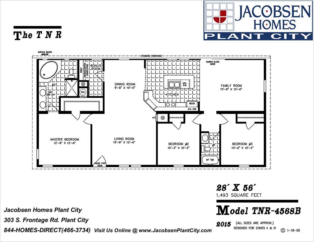 TNR4568B Mobile Home Floor Plan Jacobsen Mobile Homes