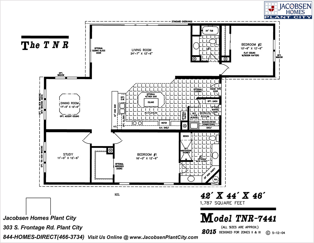 TNR7441 Mobile Home Floor Plan Jacobsen Mobile Homes