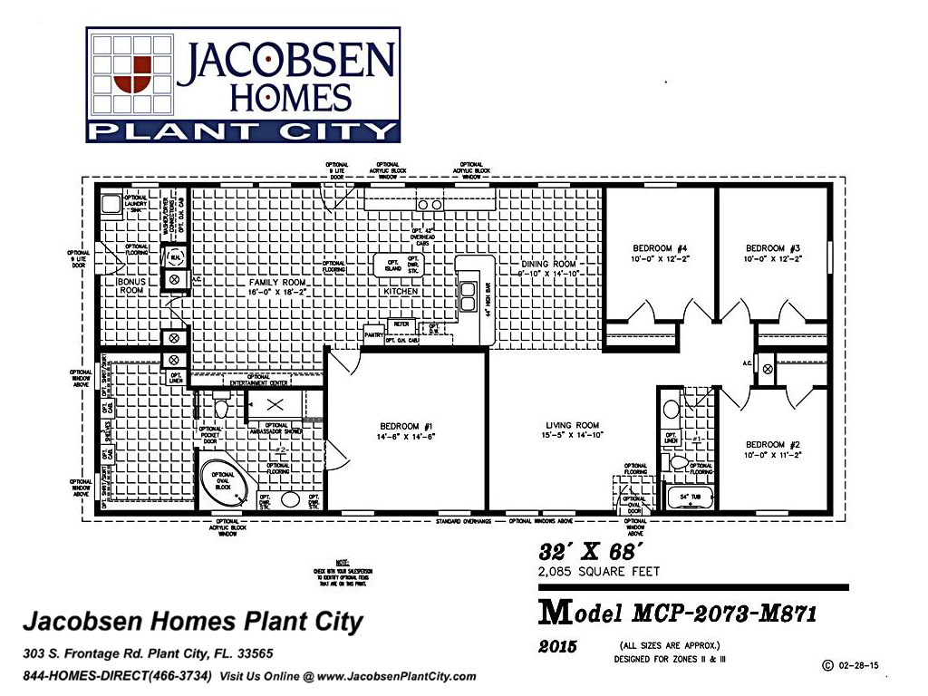 MCP20173M871 Mobile Home Floor Plan Jacobsen Mobile