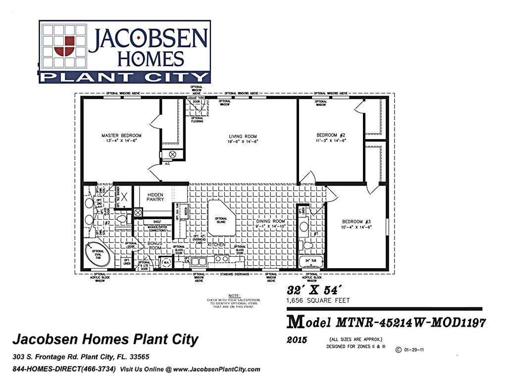 TNR 45214W Mobile Home Floor Plan Jacobsen Mobile Homes