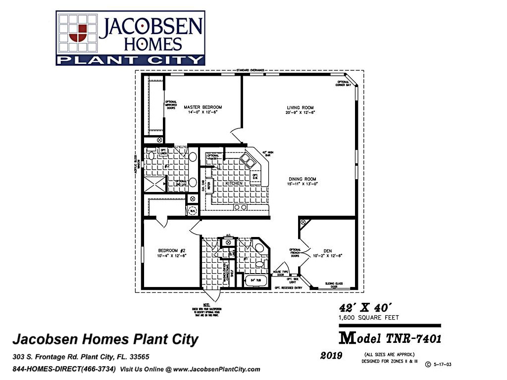 TNR 7401 Mobile Home Floor Plan Jacobsen Mobile Homes